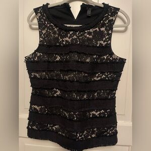 J. Crew NWOT Black Lace Sleeveless Blouse